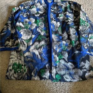 Chico's Blue and Green Floral Women's Blazer